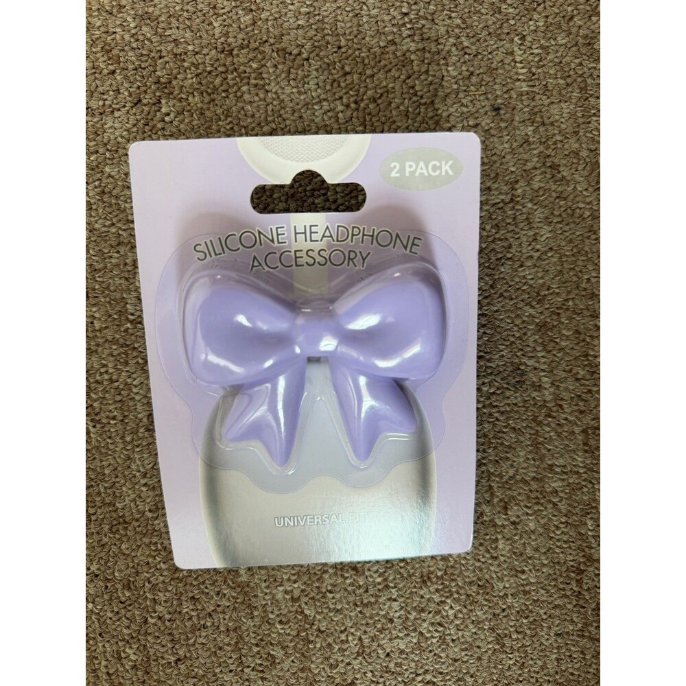 2 Pack Purple Bow Headphone Accessories Silicone Clip Charms Universal Coquette - Picture 7 of 7